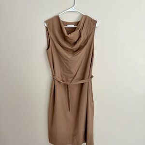 Calvin Klein drape neck sheath